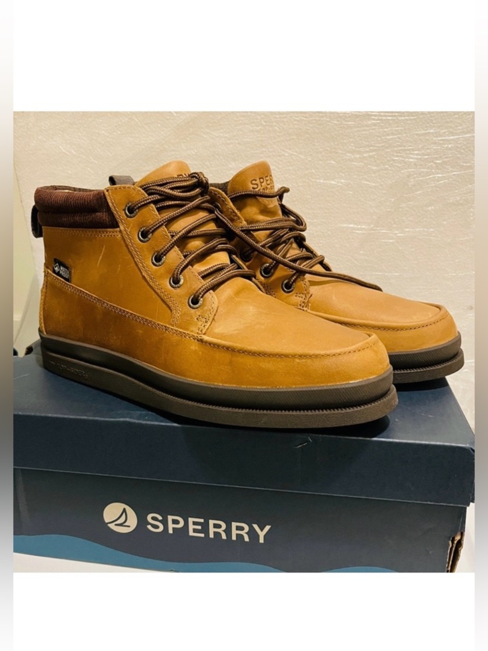 Sperry NWT Men's Wheat/Tan Leather Chukka Boots - Picture 5 of 14